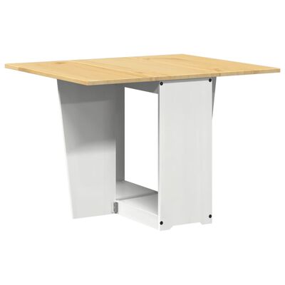 vidaXL Mesa de comedor plegable mariposa Corona madera pino blanco