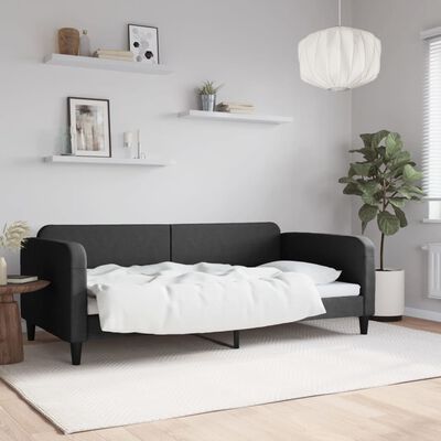 vidaXL Sofá cama sin colchón tela negro 100x200 cm