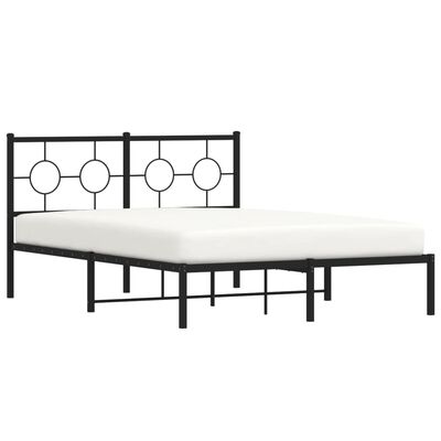 vidaXL Estructura de cama con cabecero metal negro 140x190 cm