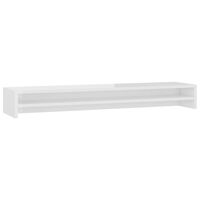 vidaXL Soporte mesa pantalla contrachapada blanco brillo 100x24x13cm