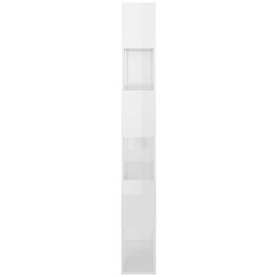 vidaXL Librería separador contrachapada blanco brillante 80x24x186 cm