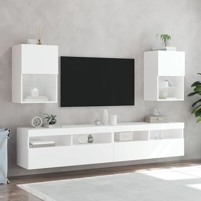 vidaXL Mueble para TV con luces LED blanco 40,5x30x60 cm