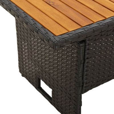 vidaXL Set de muebles de jardín 3 pzas y cojines ratán sintético negro