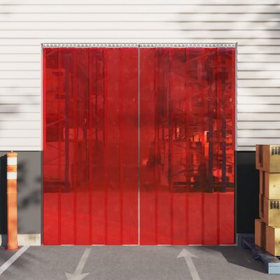 vidaXL Tira de cortina para puertas PVC rojo 200x1,6 mm 25 m