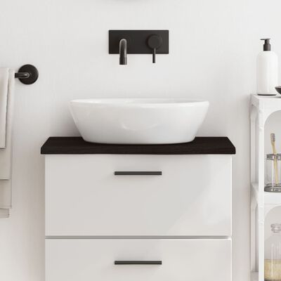 vidaXL Encimera baño madera maciza tratada marrón oscuro 60x40x2 cm