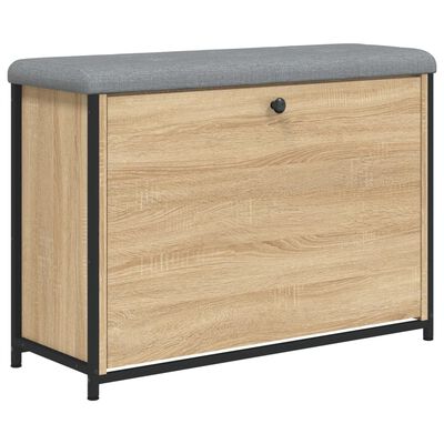 vidaXL Banco zapatero con cajón abatible roble Sonoma 82x32x56 cm