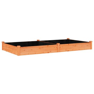 vidaXL Jardinera arriate con forro madera abeto marrón 240x120x25 cm