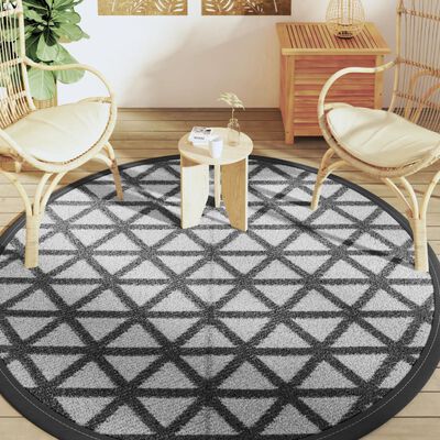 vidaXL Alfombra de exterior PP negro Ø200 cm