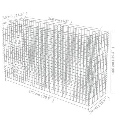 vidaXL Arriate de gaviones de acero 180x50x100 cm