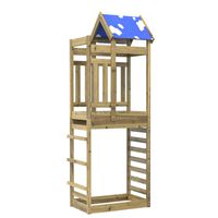 vidaXL Torre de juegos con pared escalada madera pino 85x52,5x239 cm