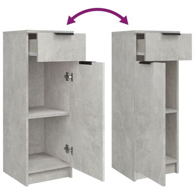 vidaXL Armario de baño madera contrachapada gris hormigón 32x34x90 cm