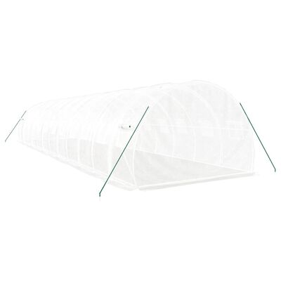 vidaXL Invernadero con estructura de acero blanco 36 m² 12x3x2 m