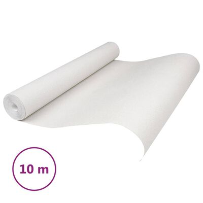 vidaXL Papel pintado 3D no tejido blanco liso 10x0,53 m