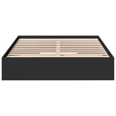 vidaXL Cama con cajones madera de ingeniería negro 135x190 cm