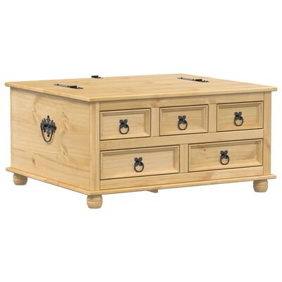 vidaXL Caja de almacenaje Corona madera maciza de pino 90x78x45 cm