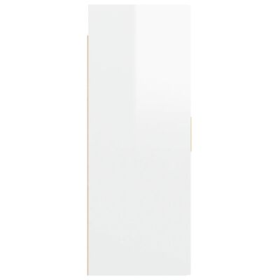 vidaXL Armario de pared colgante blanco brillante 69,5x34x90 cm