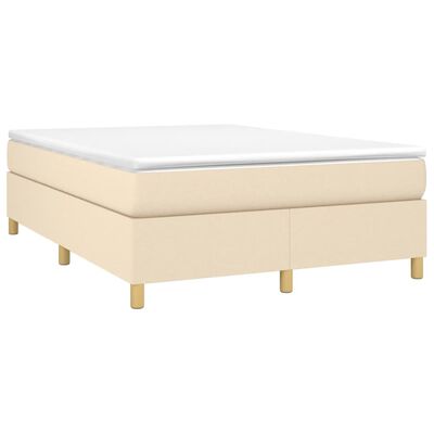 vidaXL Cama box spring con colchón tela color crema 140x190 cm