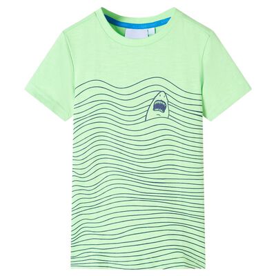 Camiseta infantil verde neón 128