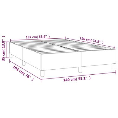 vidaXL Estructura de cama de cuero sintético blanco 140x190 cm