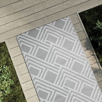 vidaXL Alfombra de exterior PP gris 80x150 cm