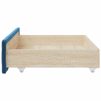 vidaXL Cajones de cama 2 uds madera de ingeniería y terciopelo azul