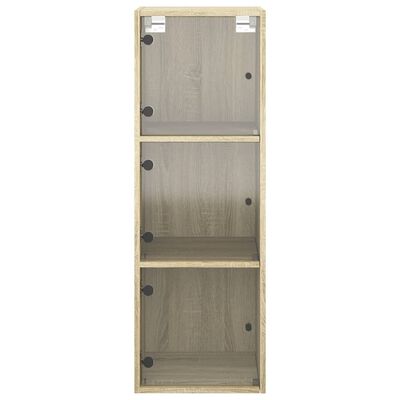 vidaXL Mueble de pared puertas de vidrio roble Sonoma 35x37x100 cm