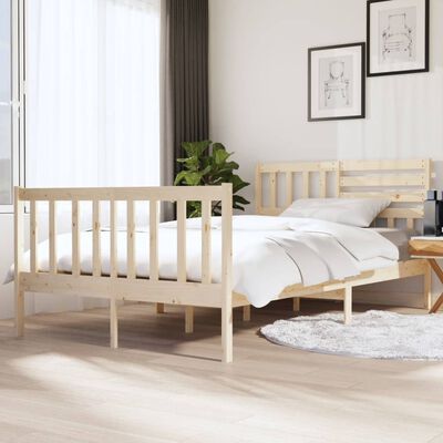 vidaXL Estructura de cama de madera maciza 140x190 cm