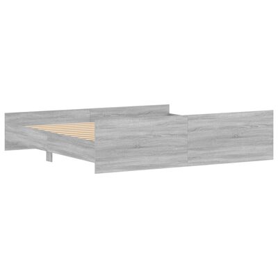 vidaXL Estructura de cama con cabecero piecero gris Sonoma 180x200 cm