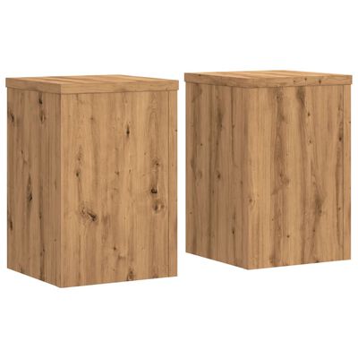 vidaXL Soportes de plantas 2 uds madera roble artisian 20x20x30 cm