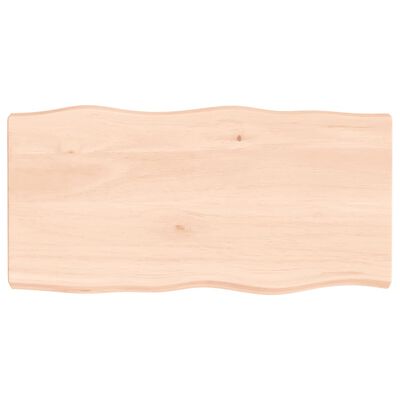 vidaXL Tablero de mesa madera maciza borde natural 80x40x(2-6) cm