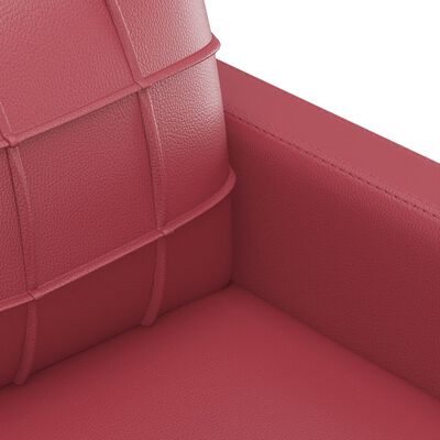 vidaXL Sofá de 3 plazas de cuero sintético rojo vino 180 cm