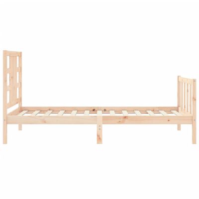 vidaXL Estructura de cama con cabecero madera maciza 90x190 cm