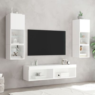 vidaXL Muebles para TV con luces LED 2 uds blanco 60x30x30 cm