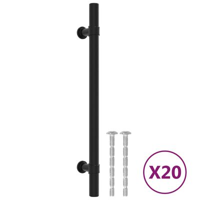 vidaXL Tiradores para armarios 20 uds acero inoxidable negro 160 mm