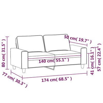 vidaXL Sofá de 2 plazas de tela gris oscuro 140 cm