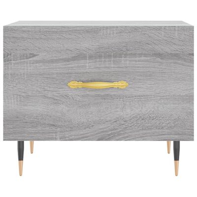 vidaXL Mesa de centro madera contrachapada gris Sonoma 50x50x40 cm