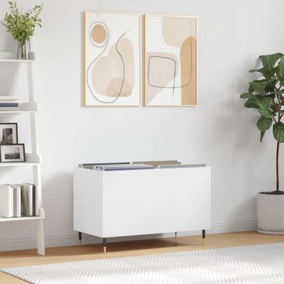 vidaXL Mueble para discos madera contrachapada blanco 74,5x38x48 cm