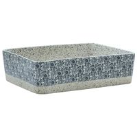 vidaXL Lavabo de encimera rectangular cerámica gris azul 46x35,5x13 cm