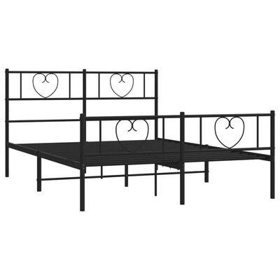 vidaXL Estructura cama sin colchón con estribo metal negro 120x200 cm