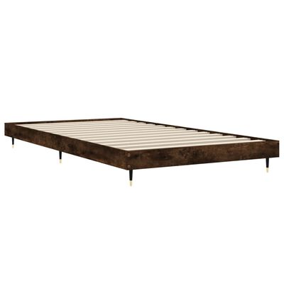 vidaXL Estructura de cama sin colchón madera roble ahumado 100x200 cm