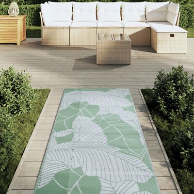 vidaXL Alfombra de exterior PP verde 80x250 cm