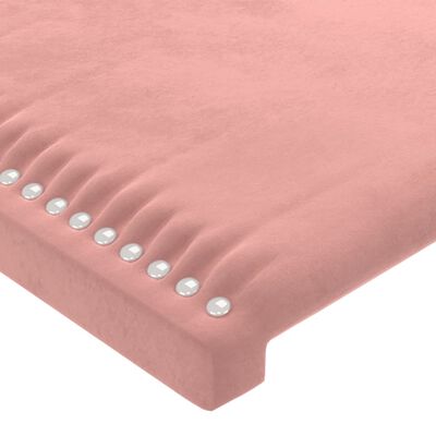 vidaXL Cabecero con LED de terciopelo rosa 203x16x78/88 cm