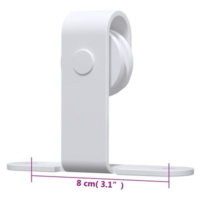 vidaXL Kit mini puerta corredera armario acero carbono blanco 200 cm