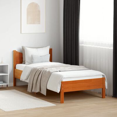 vidaXL Estructura de cama sin colchón madera maciza marrón 90x190 cm