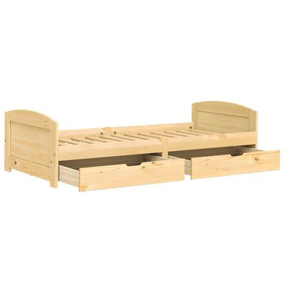 vidaXL Sofá cama con 2 cajones madera maciza pino IRUN 90x200cm