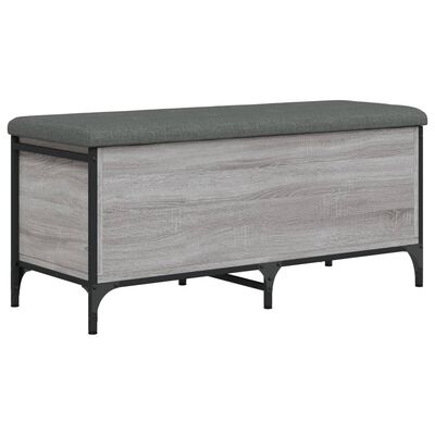 vidaXL Banco con almacenaje madera ingeniería gris Sonoma 102x42x45 cm