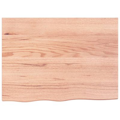 vidaXL Tablero mesa madera roble tratada marrón claro 80x60x(2-4) cm