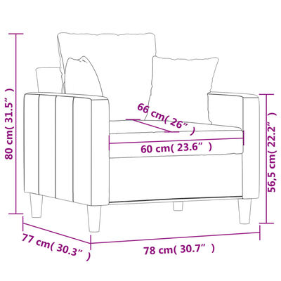 vidaXL Sillón de terciopelo amarillo 60 cm