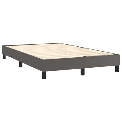 vidaXL Cama box spring colchón y LED cuero sintético gris 120x200 cm