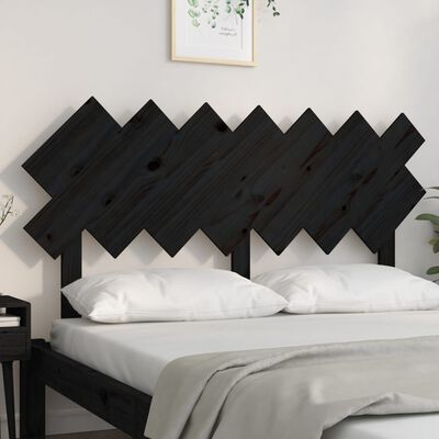 vidaXL Cabecero de cama madera maciza de pino negro 151,5x3x81 cm